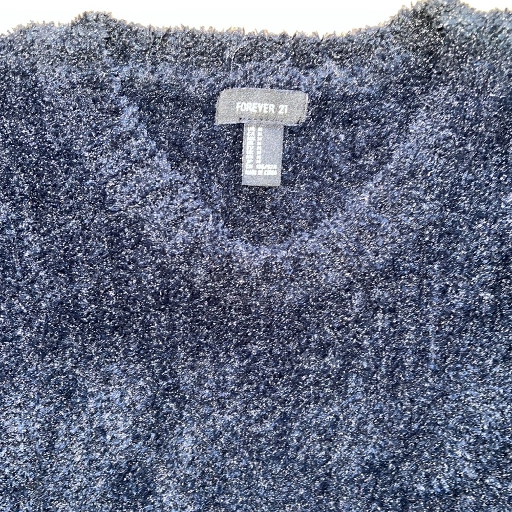 Forever 21 Black soft Fuzzy Crewneck Sweater - Picture 2 of 4
